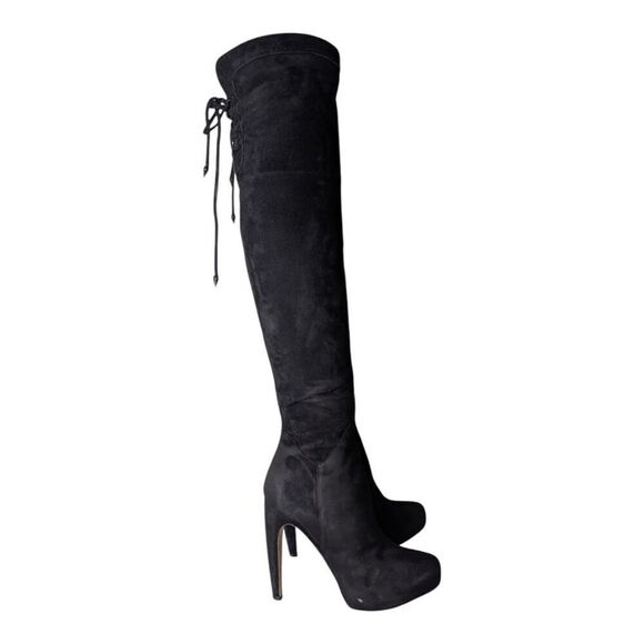 SAM EDELMAN Kayla Black Suede Over The Knee Boot Size 8M - Picture 3 of 9